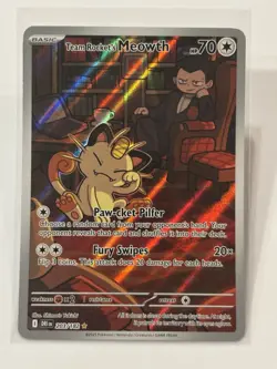 Team Rockets Meowth Destined Rivals Illustration Card 203/182 NM Condition - Image 1