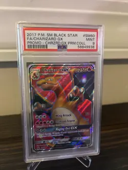 2017 POKEMON BLACK STAR PROMO CHARIZARD GX #SM60 FULL ART PSA 9 MINT #43241507 - Image 1