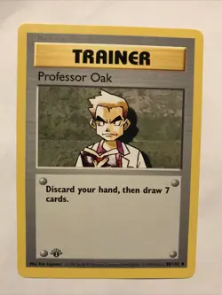 Professor Oak Pokemon Base Set 88/102 1999 1st Edition Shadowless Card - Image 1