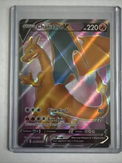 Pokemon Charizard v Sword & Shield Black Star Promo SWSH050 Full Art Holo Card - Image 1