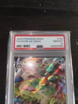 Snorlax VMAX 142/202 Full Art Swsh01: Sword & Shield Holo PSA 10 Gem Mint! - Image 2