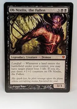 MTG Ob Nixilis, the Fallen Zendikar 107/249 Regular Mythic LP - Image 1
