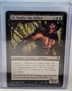 MTG Ob Nixilis, the Fallen Zendikar 107/249 Regular Mythic LP - Image 2