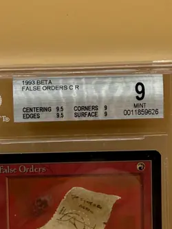 False Orders – 1993 MTG Beta – BGS 9 MINT – Vintage Magic - Image 3