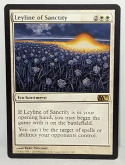 MTG Leyline of Sanctity Magic 2011 21/249 Regular Rare LP - Image 1