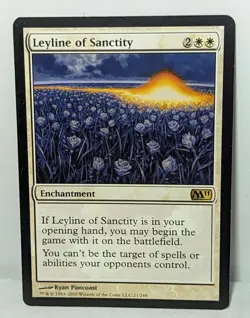 MTG Leyline of Sanctity Magic 2011 21/249 Regular Rare LP - Image 2