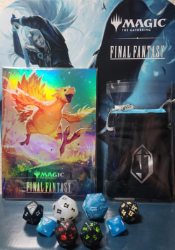 MTG × FINAL FANTASY Prerelease Collector Items: Dice Bag w/Dice Set + Foil Print - Image 1