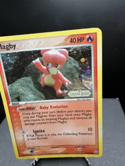 Pokemon TCG Legend Maker Magby 58/92 Reverse Holo SWIRL Stamped HP - Image 2