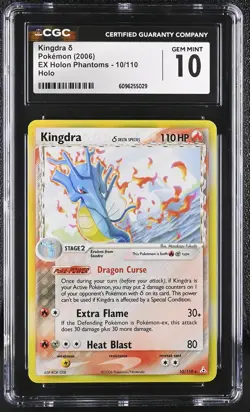 CGC 10 GEM MINT Kingdra 2006 EX Holon Phantoms 10/110 Holo Pokemon Card - Image 1