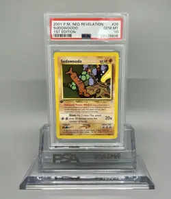 PSA 10 GEM MINT Sudowoodo #26 1ST EDITION Neo Revelation LOW POP Pokemon card - Image 1