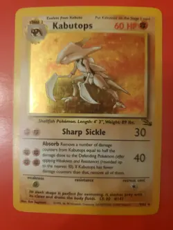 Pokemon TCG: 1999 Kabutops 9/62 Fossil Holo Rare MP - Image 1