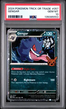 2024 POKEMON TRICK OR TRADE #057 GENGAR PSA 10 - Image 1