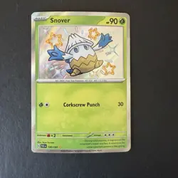 Pokemon Snover 100/091 SV: Paldean Fates Shiny Rare Holo Basic Corkscrew Punch - Image 1