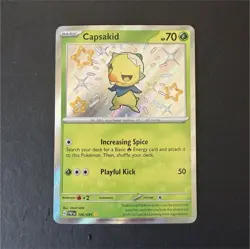 Pokemon Capsakid 106/091 SV: Paldean Fates Shiny Rare Holo Basic Picante 70HP - Image 1