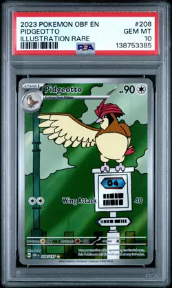 2023 POKEMON OBF EN-OBSIDIAN FLAMES ILLUSTRATION RARE #208 PIDGEOTTO PSA 10 - Image 1