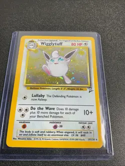 Pokemon Card Wigglytuff Base Set 2 19/130 Holo Rare Pokemon Vintage WOTC TCG LP - Image 2