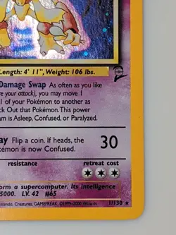 Alakazam 1/130 - Pokemon Base Set 2 Holo Rare Unlimited WOTC - Image 5