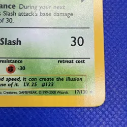 2000 Vintage Pokemon TCG Base Set 2 #17/130 Grass Scyther Holo Rare LP Great! - Image 4