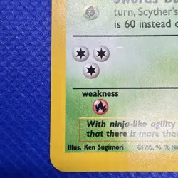 2000 Vintage Pokemon TCG Base Set 2 #17/130 Grass Scyther Holo Rare LP Great! - Image 5