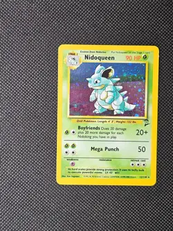 Pokemon TCG Nidoqueen 12/130 Base Set 2 Holo Rare Vintage Card - Image 1
