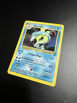 Pokemon TCG Gyarados Holo Unlimited Rare Card 7/130 Base Set 2 - Image 2