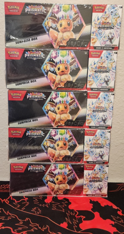 (5) Pokemon Sam's Club Prismatic Evolutions Surprise Box+Booster Bundle SEE NOTE - Image 1