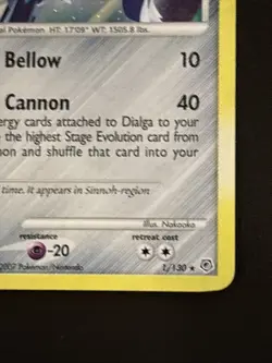 Dialga 1/130 Diamond and Pearl Holo Vintage Pokemon TCG - Image 4