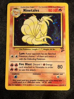 LP! 2000 Pokemon Base Set 2 Ninetales Holo Rare #13/130 (A1) - Image 1
