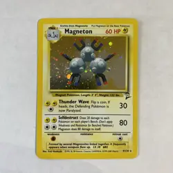 Pokemon TCG Base Set 2 Magneton 9/130 Vintage Holo Unlimited Holo Rare 2000/LP - Image 2