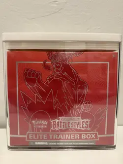 Pokemon TCG Sword & Shield Battle Styles Elite Trainer Box ETB (RED) W/ Acrylic - Image 1