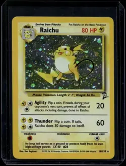 Pokemon TCG Raichu 16/130 Base Set 2 Holo LP/MP - Image 1
