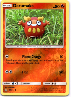 Pokemon TCG Darumaka 23/214 Unbroken Bonds Reverse Holo Rare Lightly Played - Image 1