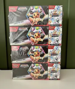 (4) Pokemon Sam's Club Prismatic Evolutions Surprise Box + Booster Bundle Lot - Image 1