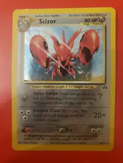 Pokemon TCG: 2001 Scizor 10/75 Neo Discovery Holo Rare LP - Image 1