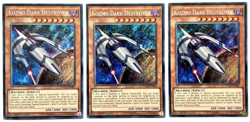 3 x DOCS-EN085 Kozmo Dark Destroyer Secret Rare 1st Ed. Lightly Played YuGiOh - Image 1