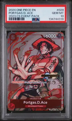 PSA 10 Portgas.D.Ace (CS 2023 Event Pack) P-028 One Piece Championship Gem Mint - Image 1