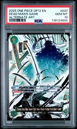 Demon Aura Nine Sword Style Asura Blades Drawn Dead Man's Game OP12-037 PSA 10 - Image 1