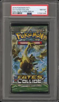 2016 Pokemon Int'l XY Fates Collide Lugia Break PSA 8 Foil Booster Pack NM-MINT! - Image 1