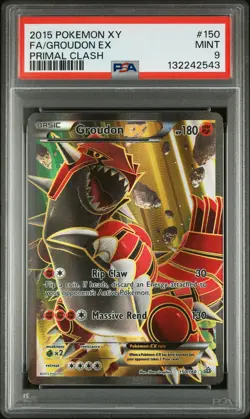 2015 POKEMON XY PRIMAL CLASH #150 FULL ART/GROUDON EX PSA 9 - Image 1
