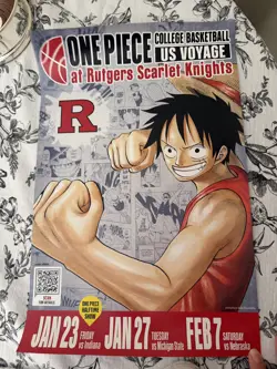 SEALED One Piece Monkey D Luffy College Basketball US Voyage Promo Card & Poster - Image 2
