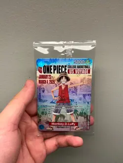One Piece Monkey D. Luffy US Voyage College Basketball Card IN HAND - Image 1