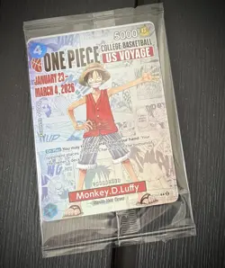 One Piece Monkey D. Luffy US Voyage College Basketball Promo Card - Image 1