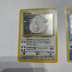 Pokemon Base Set Card Lot Holo Rare Chansey 3/102 Poliwrath 13/102 - Image 2