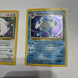 Pokemon Base Set Card Lot Holo Rare Chansey 3/102 Poliwrath 13/102 - Image 3