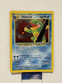 Pokemon TCG Politoed Neo Discovery Holo Card 8/75 LP/MP - Image 1