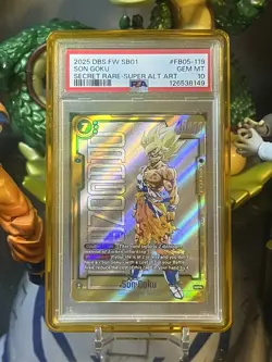 2025 DRAGON BALL SUPER CARD FUSION WORLD MANGA #FB05-119 SON GOKU S.R PSA 10 - Image 1