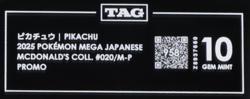 2025 Pokemon Mega Japanese McDonald's Collection Promo Pikachu TAG 10 (958) - Image 3
