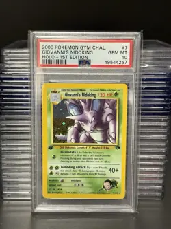 PSA 10 1st Edition Giovanni's Nidoking 7/132 Gym Challenge Holo Pokemon GRAIL - Image 1