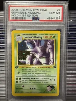 PSA 10 1st Edition Giovanni's Nidoking 7/132 Gym Challenge Holo Pokemon GRAIL - Image 3