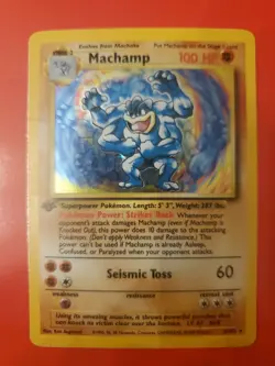 Pokemon TCG: 1999 Machamp 8/102 Base Set 1st Edition Holo Rare MP - Image 1